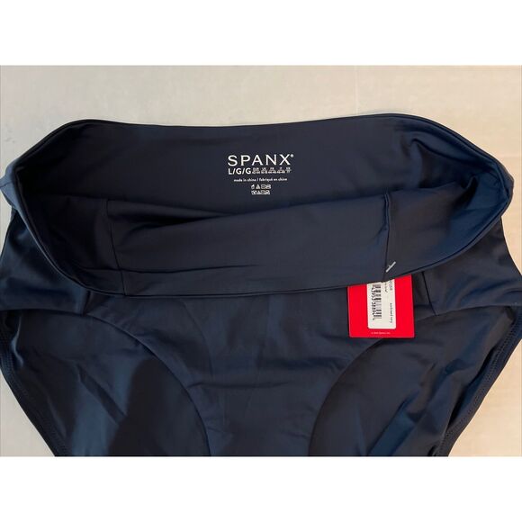 Spanx 50125R Women Size Large Sunkissed Navy Classic High Rise Swim Brief Bottom - Picture 5 of 8